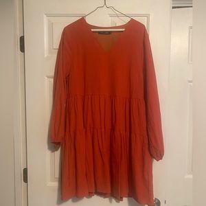 Long sleeve shift dress